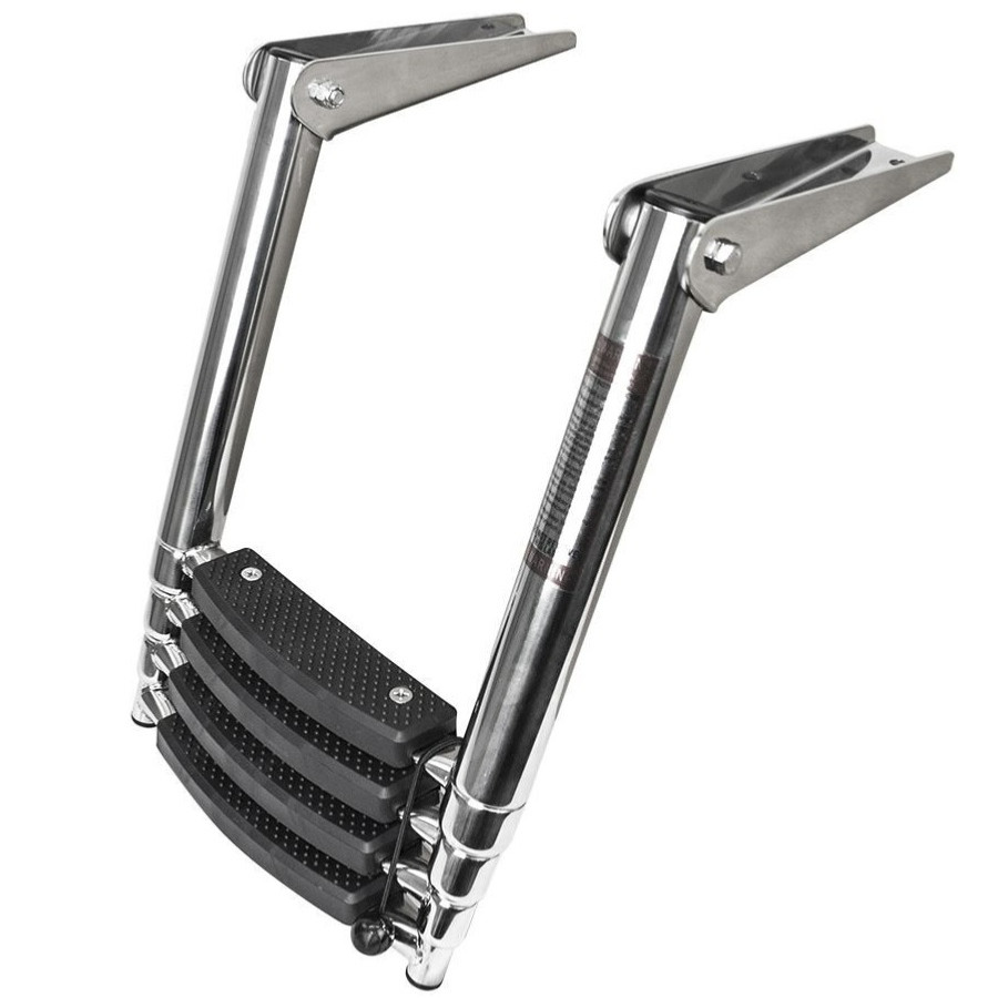 Scala telescopica in acciaio inox a 4 gradini pieghevole 40250329 PIECESBATEAUX.COM