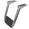 Stainless Steel Telescopic Ladder with 4 Folding Rungs 40250329 PIECESBATEAUX.COM