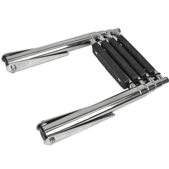 Echelle Télescopique Inox 4 Marches Rabattable 40250329 PIECESBATEAUX.COM
