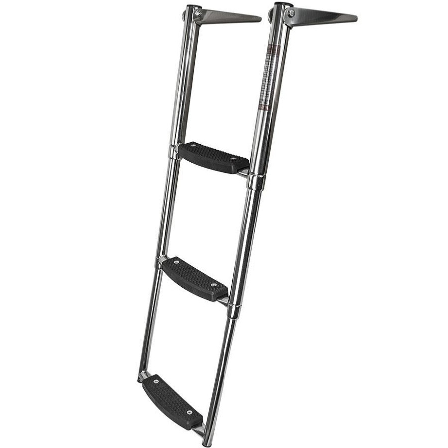 Edelstahl-Teleskopleiter, 3 Stufen, klappbar 40250328 PIECESBATEAUX.COM
