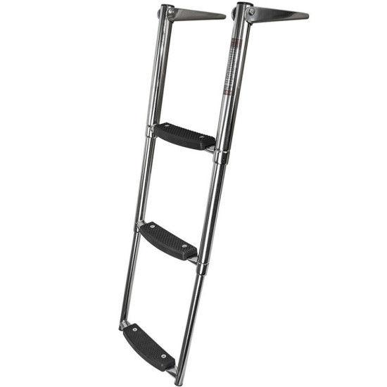 Echelle Télescopique Inox 3 Marches Rabattable 40250328 PIECESBATEAUX.COM