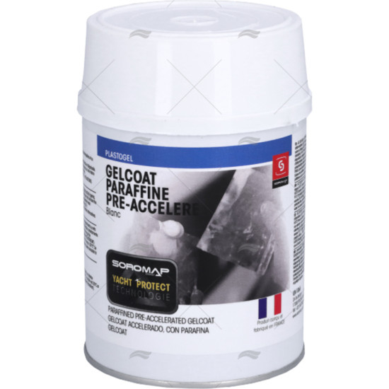 Gelcoat bianco paraffinato - Pre-accelerato 750 g 18250312 PIECESBATEAUX.COM