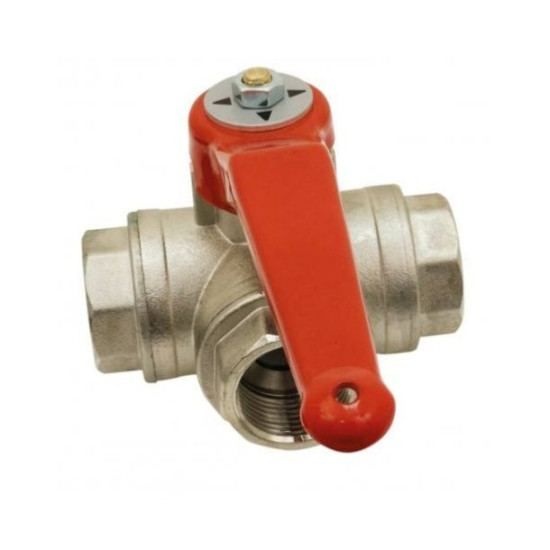 Valvola a sfera in ottone a 1/4 di giro a 3 vie FFF da 1 pollice SFE513006 PIECESBATEAUX.COM