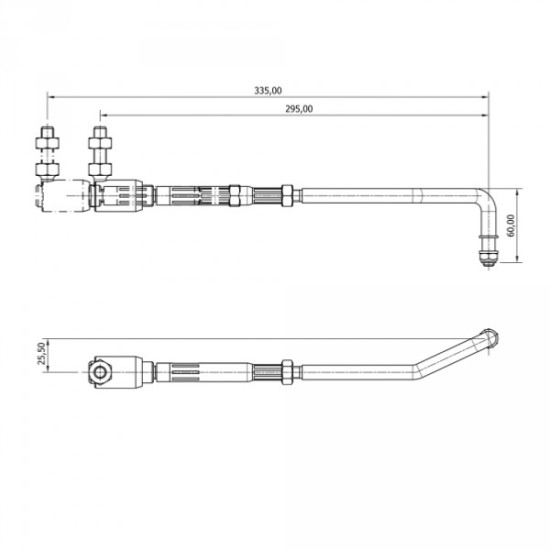 Barra de apoyo de acero inoxidable ajustable 295-335 mm GS41082 PIECESBATEAUX.COM