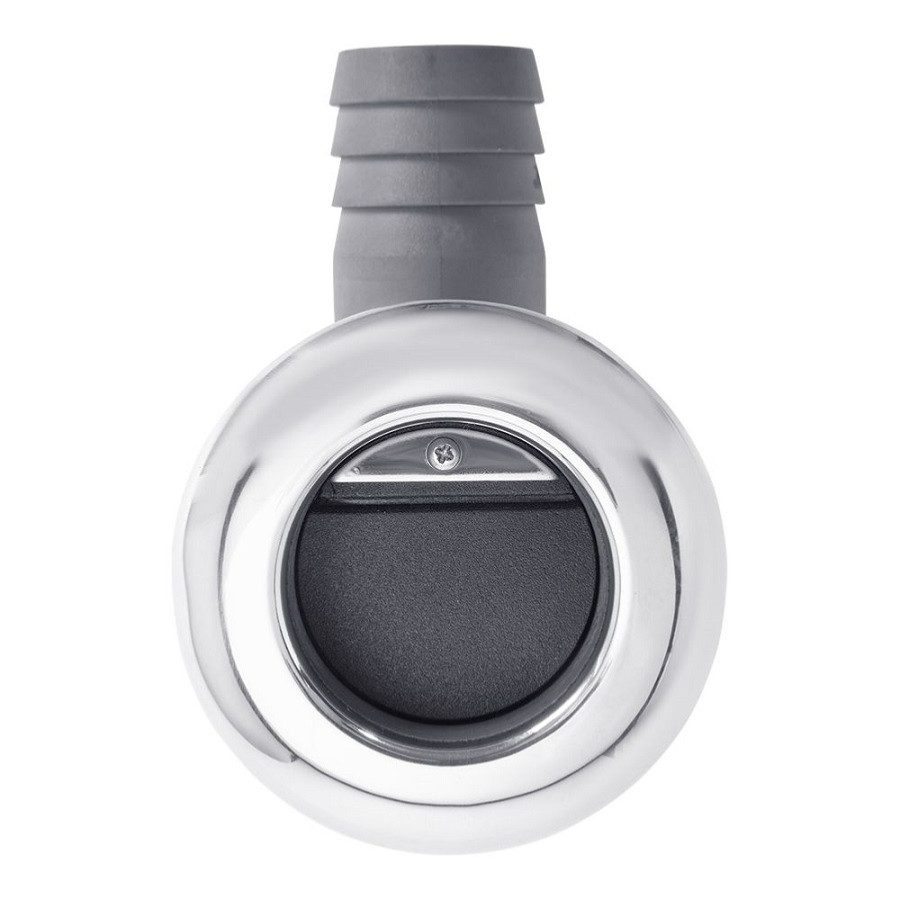 Passe-Coque coudé 38mm avec clapet PVC 09121045 PIECESBATEAUX.COM