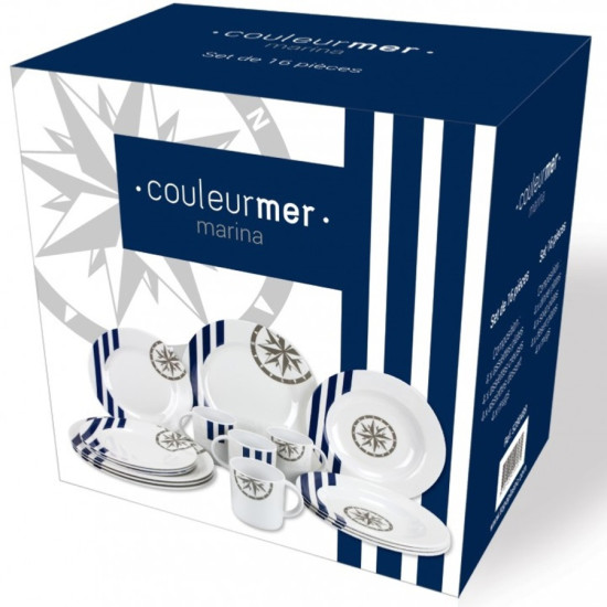 Geschirr Bateau Melamine Premium Marina 16 Stück 5280489 PIECESBATEAUX.COM