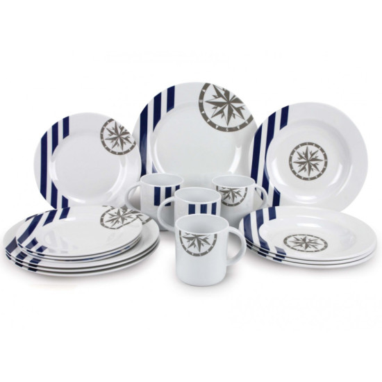 Geschirr Bateau Melamine Premium Marina 16 Stück 5280489 PIECESBATEAUX.COM