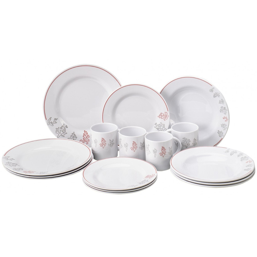 Stoviglie Barca Melamina Premium Corallo 16 pezzi 5241016 PIECESBATEAUX.COM