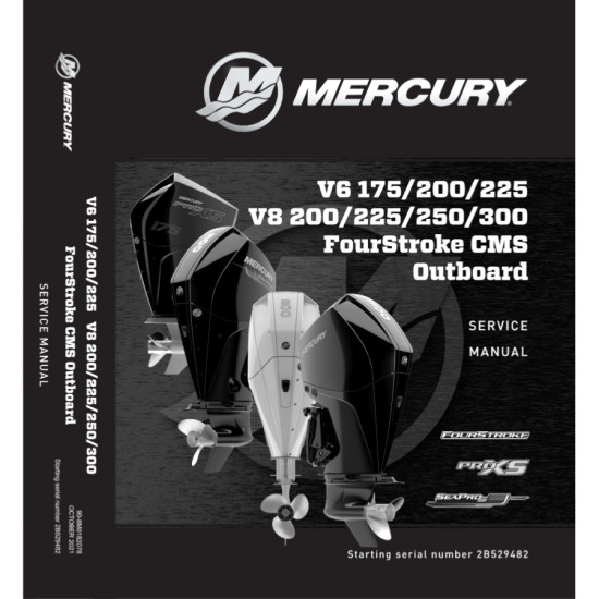 Manuale di servizio MERCURY V6 3.4L e V8 4.6L CMS 8M0182078 PIECESBATEAUX.COM