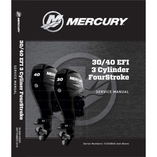 Servicehandbuch MERCURY 30 und 40 PS 4-Takt EFI (ab 2007) 8M0105569 PIECESBATEAUX.COM