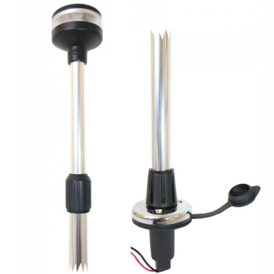 Faro de fondeo blanco 360° extraíble y telescópico 860-1520 mm 43251377 PIECESBATEAUX.COM