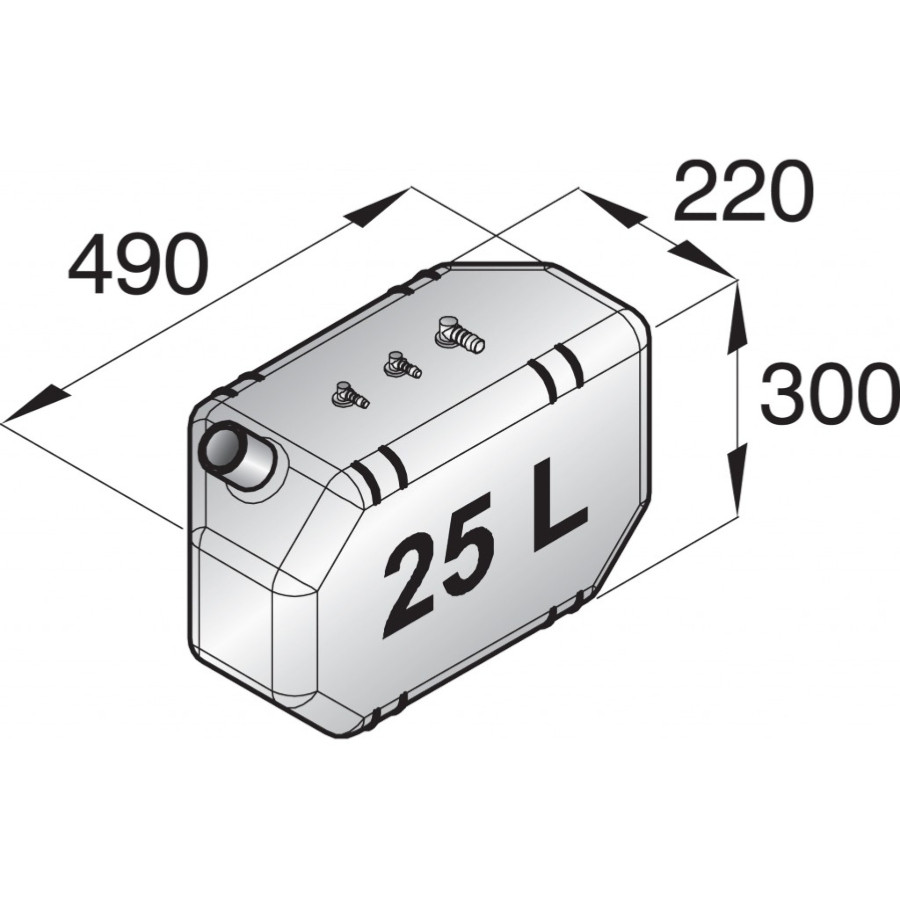 Depósito de gasóleo de 25 litros para motores diésel VETFTANK25 PIECESBATEAUX.COM