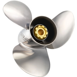 Hélice de acero inoxidable SOLAS NEW SATURN de 3 palas para MERCURY de 40 a 125 CV 1431-133-17 PIECESBATEAUX.COM