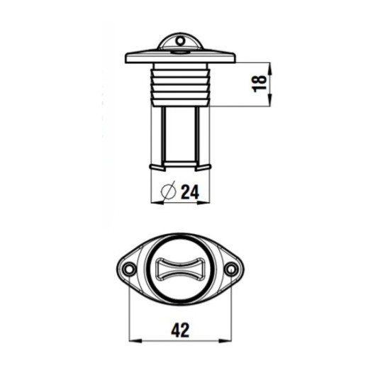 Tapón de vaciado de casco ovalado 35250449 PIECESBATEAUX.COM