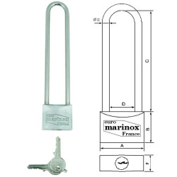 Lucchetto inox con manico da 150 mm, speciale per fuoribordo 002629--EURO PIECESBATEAUX.COM