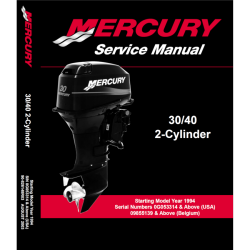Manual de servicio MERCURY 30 y 40 Cv 2-Tiempos (1994 y +) 826148R03 PIECESBATEAUX.COM
