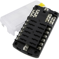 Caja de fusibles de 12 circuitos con barra de masa BS-5026 PIECESBATEAUX.COM
