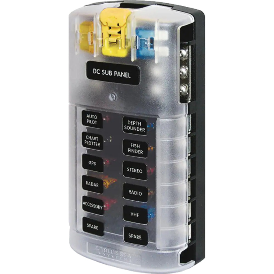 Caja de fusibles de 12 circuitos con barra de masa BS-5026 PIECESBATEAUX.COM