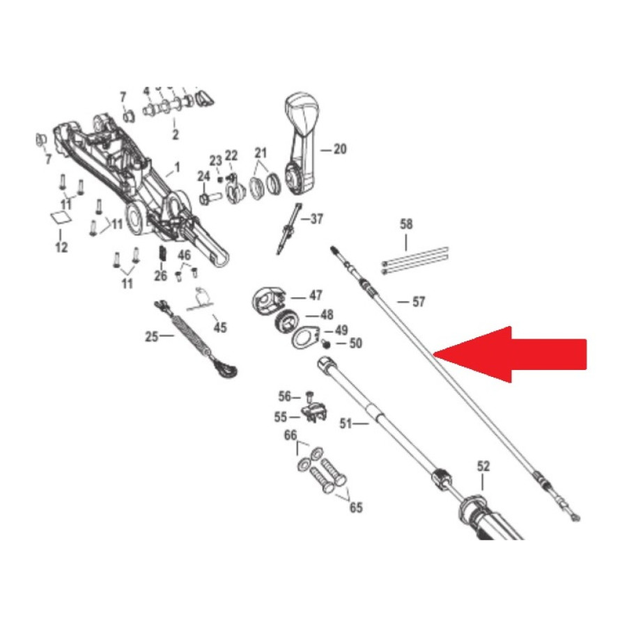 Cavo MERCURY push pull 8M0151161 PIECESBATEAUX.COM