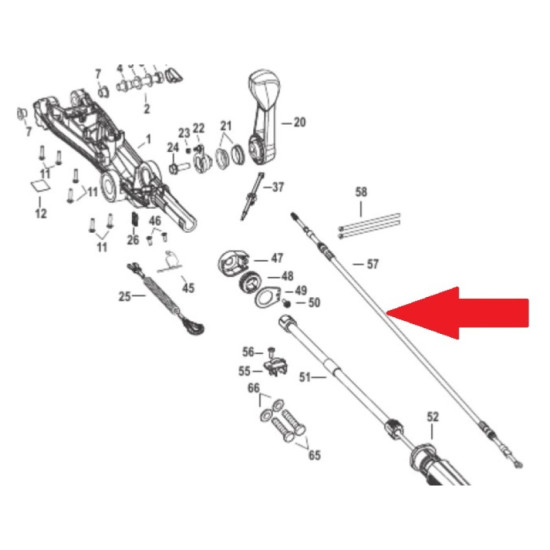 Cavo MERCURY push pull 8M0151161 PIECESBATEAUX.COM