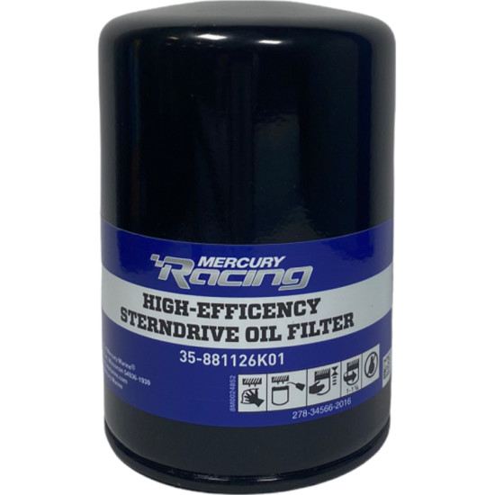 Filtro de aceite MERCRUISER, VOLVO y OMC (largo) de alta eficiencia 881126K01 PIECESBATEAUX.COM