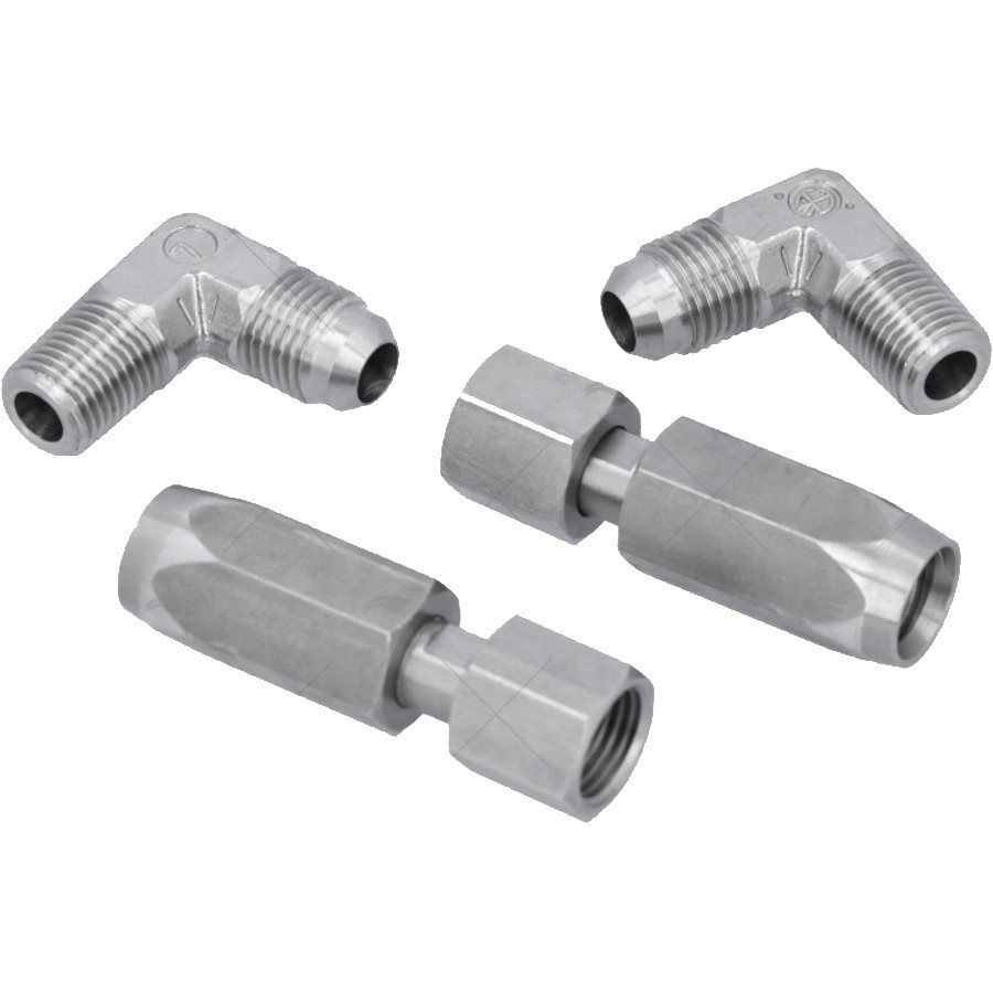 Spina Terminale Svasata Inox 1/4 BSPP Maschio - Flangia Esagonale - 304 Acciaio