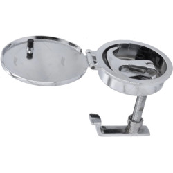 Chiusura per pavimento rotonda in ottone cromato con coperchio 40250818 PIECESBATEAUX.COM