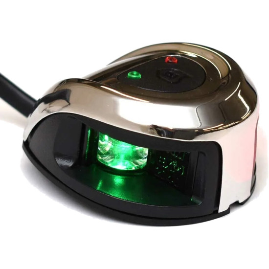 Zweifarbige LED-Navigationsleuchte vorne aus Edelstahl 90810021 PIECESBATEAUX.COM