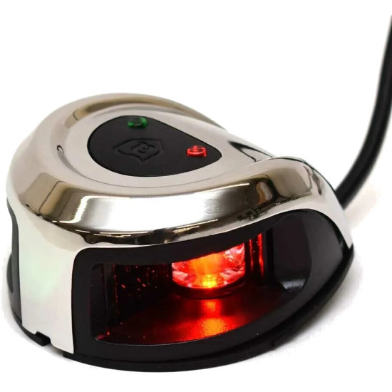 Zweifarbige LED-Navigationsleuchte vorne aus Edelstahl 90810021 PIECESBATEAUX.COM