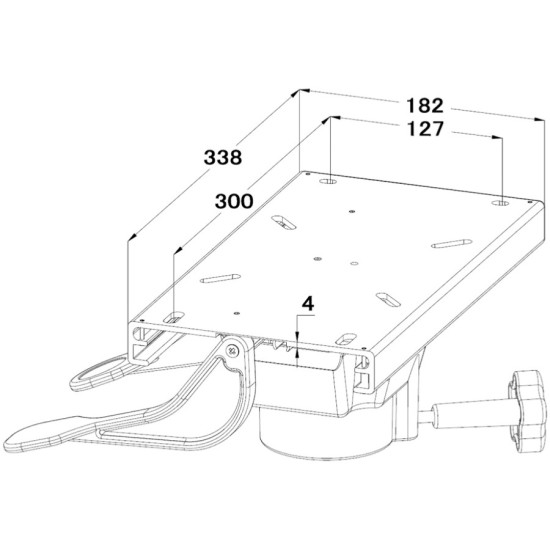 Supporto per sedile girevole 300x127 tubo 73 mm con guida 90700289 PIECESBATEAUX.COM