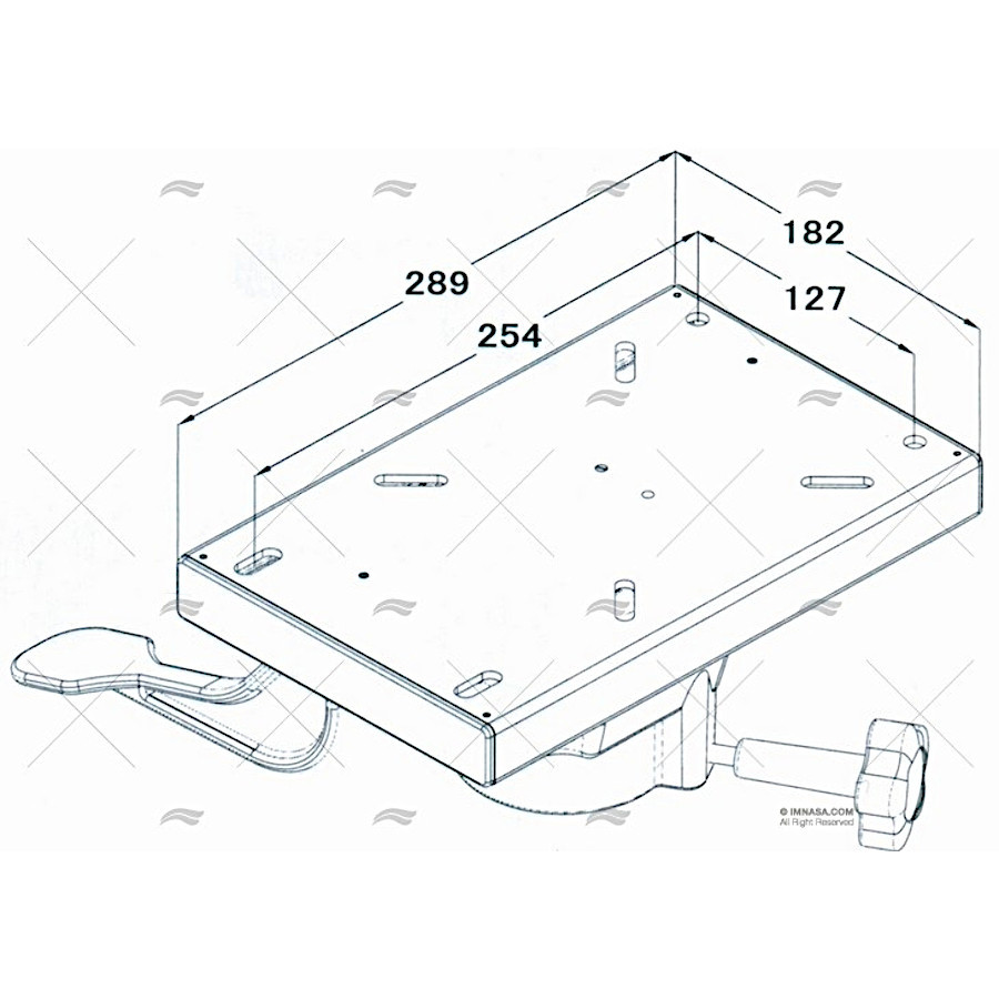 Supporto per sedile girevole 254x127 tubo 60 mm con guida 90700291 PIECESBATEAUX.COM
