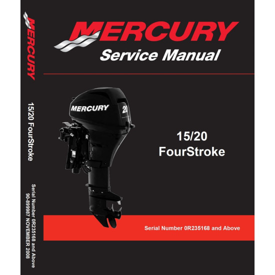 Manuel de Service MERCURY 15/20Cv 4Temps Carbu base TOHASTU 899987 PIECESBATEAUX.COM