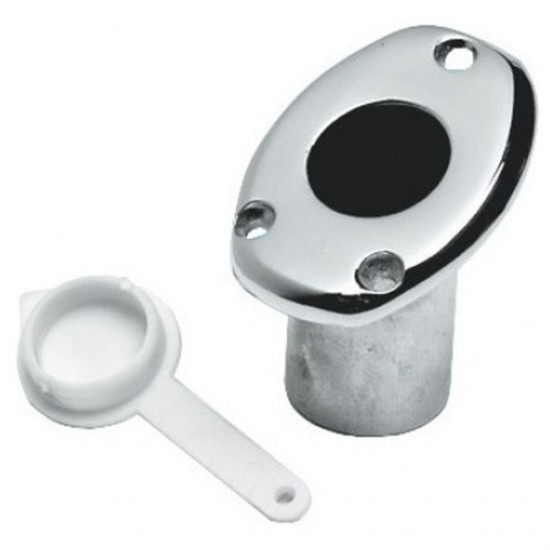 Soporte de asta de acero inoxidable para empotrar, diámetro 25 20250548 PIECESBATEAUX.COM