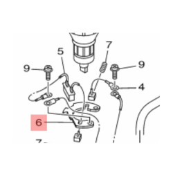 Plaque support charbons moteur de trim YAMAHA 6EK-4380F-00-00 PIECESBATEAUX.COM