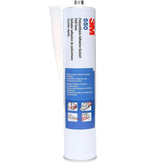 Masilla adhesiva de poliuretano 3M 550 - Negro 300 ml 448532 PIECESBATEAUX.COM