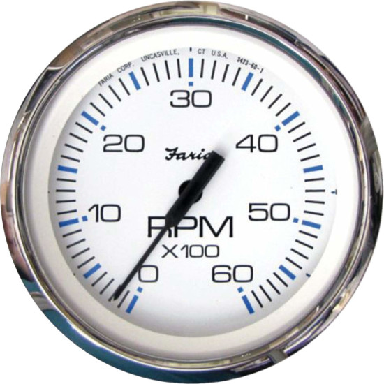 Contagiri 0-6000 giri/min FARIA Chesapeake SS bianco FA33807 PIECESBATEAUX.COM
