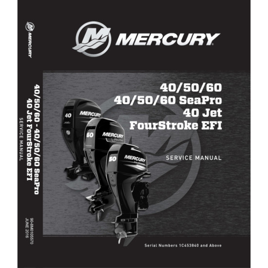 Manuale di manutenzione MERCURY 35-60 EFI 4 tempi (versione pdf) 8M0105570PDF PIECESBATEAUX.COM