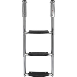 3-Step Folding Stainless Steel Telescopic Ladder 40250682 PIECESBATEAUX.COM