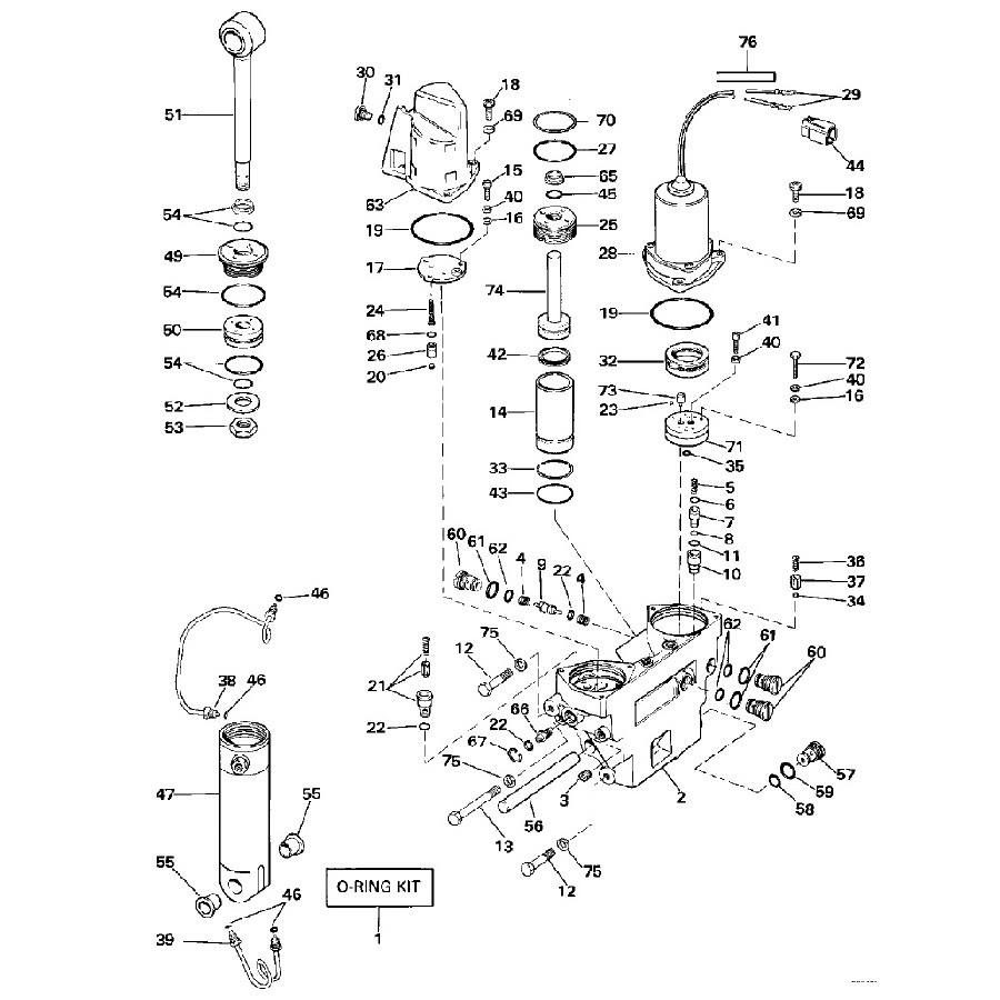 Sacchetto di guarnizioni Trim JOHNSON EVINRUDE 60-300Cv (prima del 1993) 393942 PIECESBATEAUX.COM