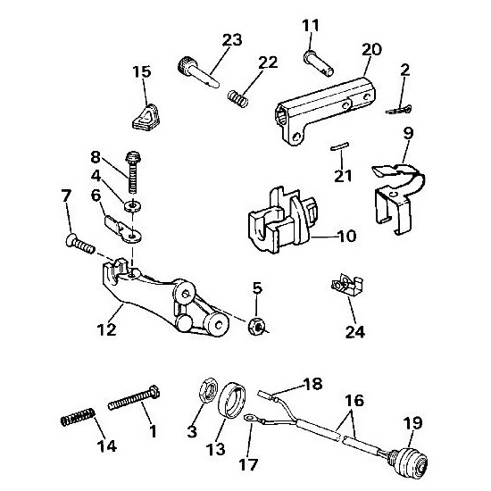 Kit de control remoto JOHNSON EVINRUDE 9.9 y 15 CV (1982-1992) 398032 PIECESBATEAUX.COM