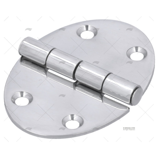 Stainless steel hinge, oval, 78x56x2 40250452--IMN PIECESBATEAUX.COM