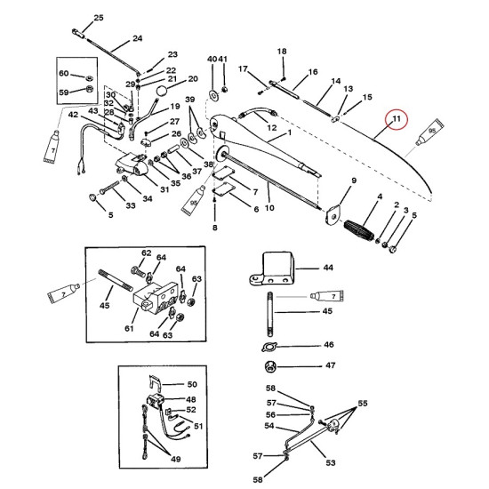 Cavo di comando MERCURY 30-60 CV 2 Tempi 41105 PIECESBATEAUX.COM