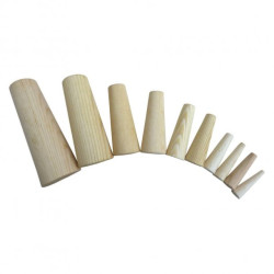 Juego de 10 pinzas de madera cónicas de 8 a 38 mm SE430020 PIECESBATEAUX.COM