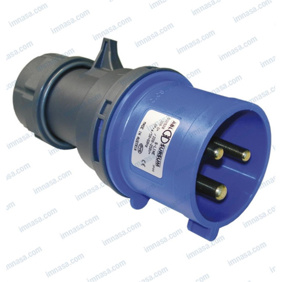 Clavija macho 2P+T CEE17 230V 16A 64000076--IMN PIECESBATEAUX.COM