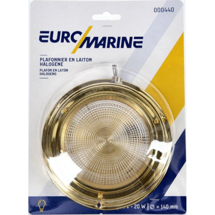 Lámpara de techo de latón redonda 000440--EURO PIECESBATEAUX.COM