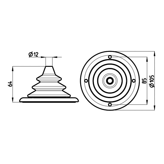 Passaggio a soffietto diametro 105 mm nero 13250048 PIECESBATEAUX.COM