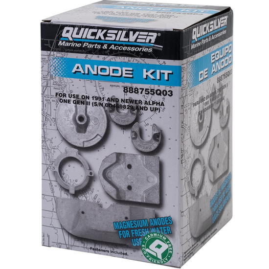Magnesiumanodensatz MERCRUISER für ALPHA One Gen II Getriebe 888755Q03 PIECESBATEAUX.COM