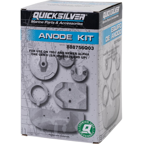 Kit Anodes Aluminium MERCRUISER pour Embase ALPHA One Gen II 888756Q03--888756K01 PIECESBATEAUX.COM