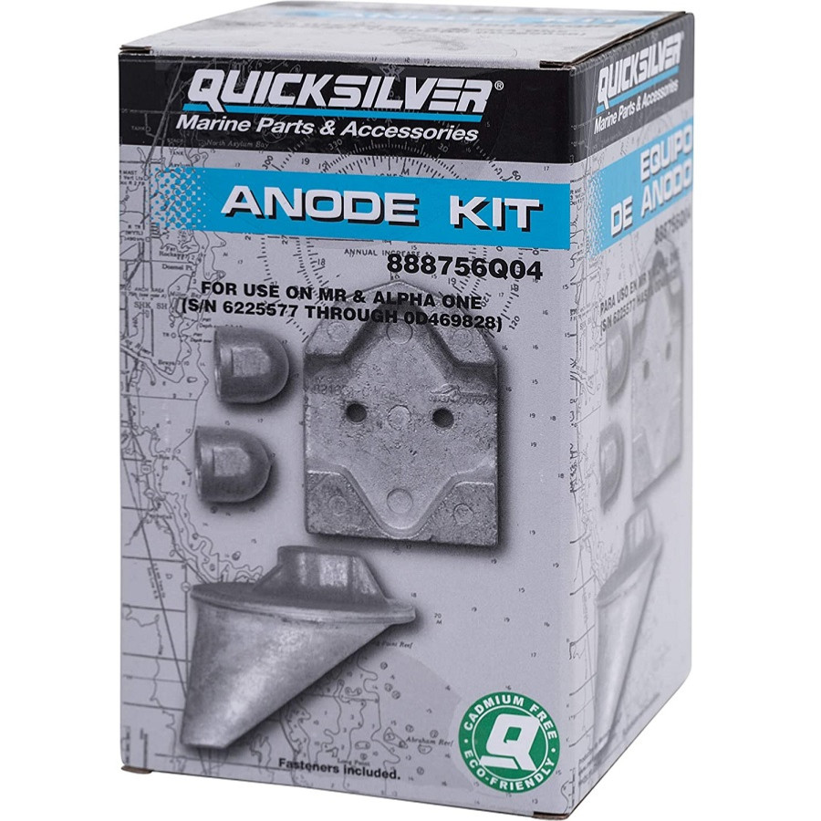 Kit de ánodos de aluminio MERCRUISER para pies ALPHA One Gen I 888756Q04 PIECESBATEAUX.COM