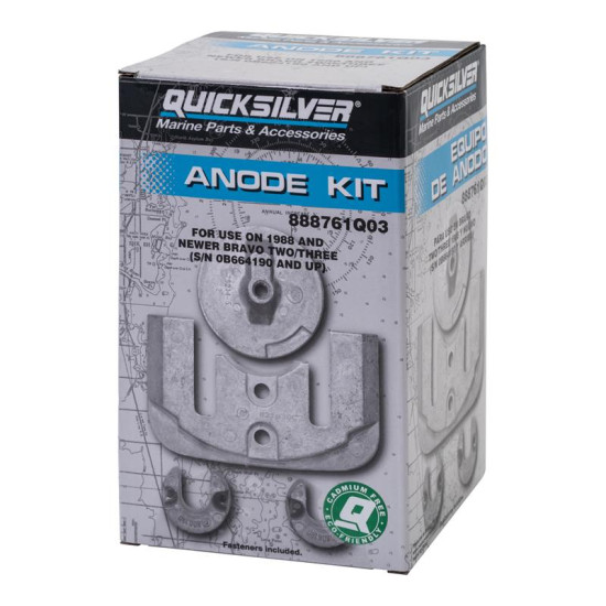 Kit anodi in alluminio MERCRUISER per piede BRAVO 2 e 3 888761Q03 PIECESBATEAUX.COM
